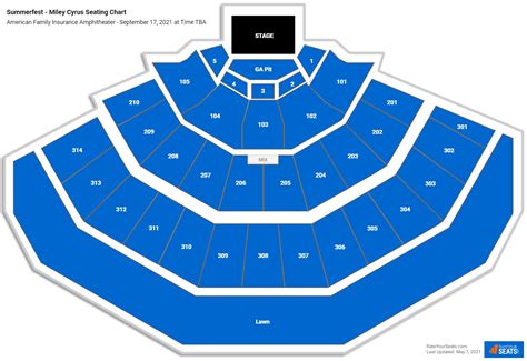 Seating Capacity 25,000 Opened 1987 Address 639 E Polk St, Milwaukee, WI 53202, USA American Family Insurance Amphitheater Is located at Henry Maier Festival Park, commonly known as the Henry Maier Festival Grounds or the Summerfest Grounds. . Summerfest seating chart